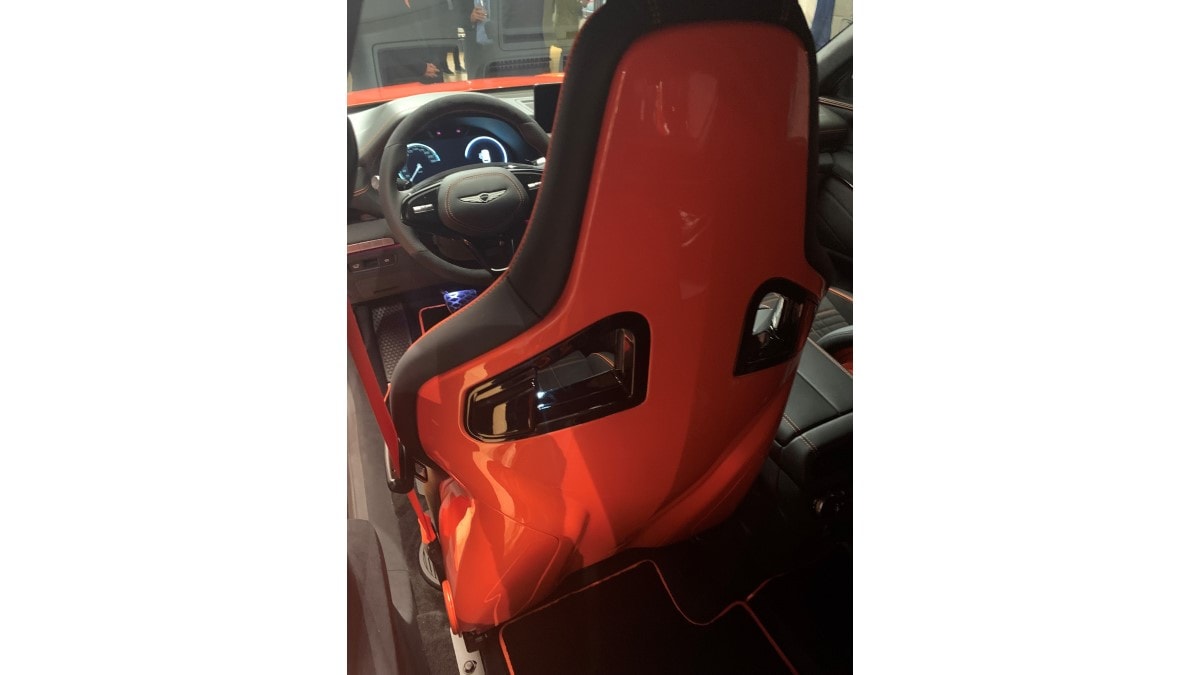 The steering wheel of the Genesis GV80 Coupe concept