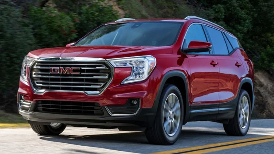 2023 GMC Terrain in red.