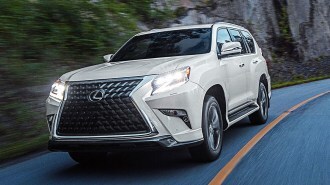 The 2023 Lexus GX seen from a front quarter angle