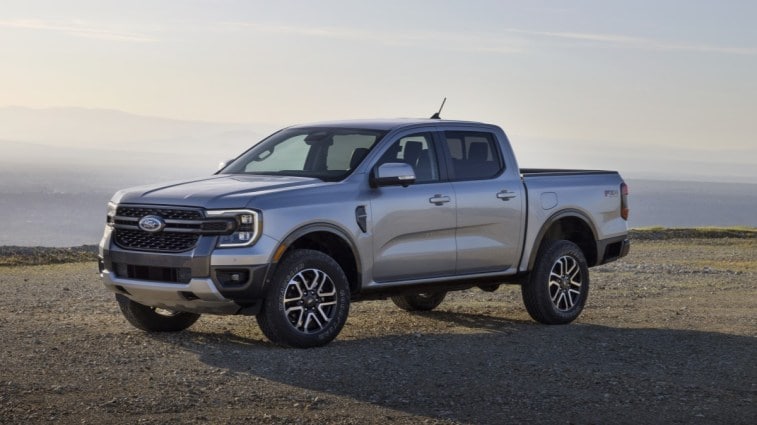The 2024 Ford Ranger seen from a front quarter angle