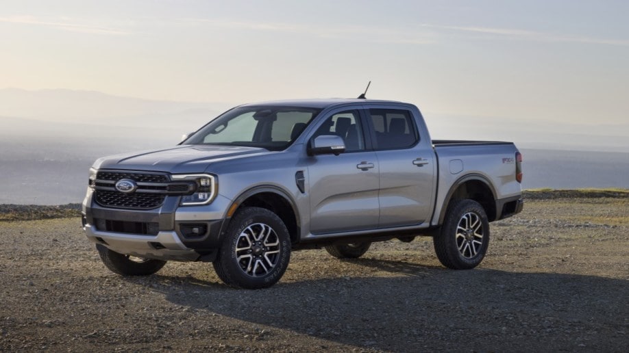 The 2024 Ford Ranger seen from a front quarter angle