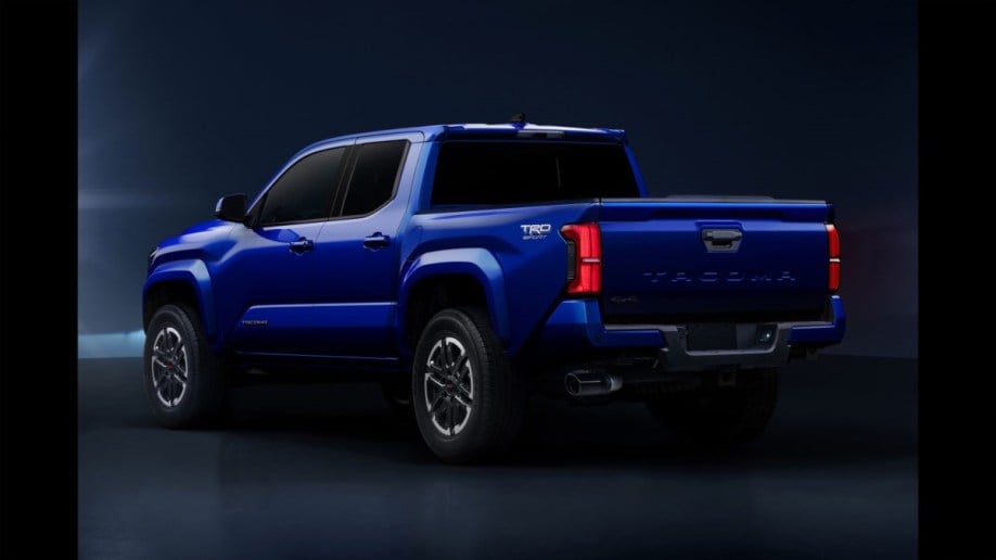 The 2024 Toyota Tacoma seen from a rear quarter angle