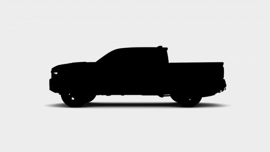 A silhouette teasing the 2024 Toyota Tacoma
