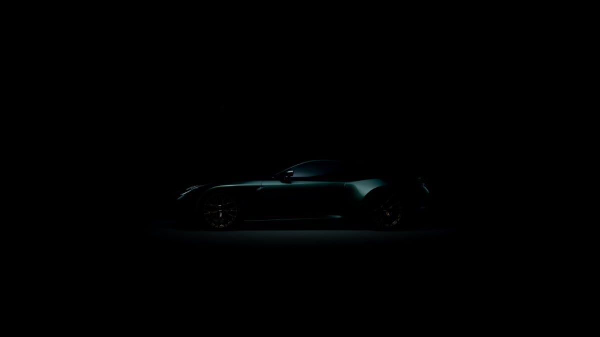 A teaser photo showing the next Aston Martin DB in profile