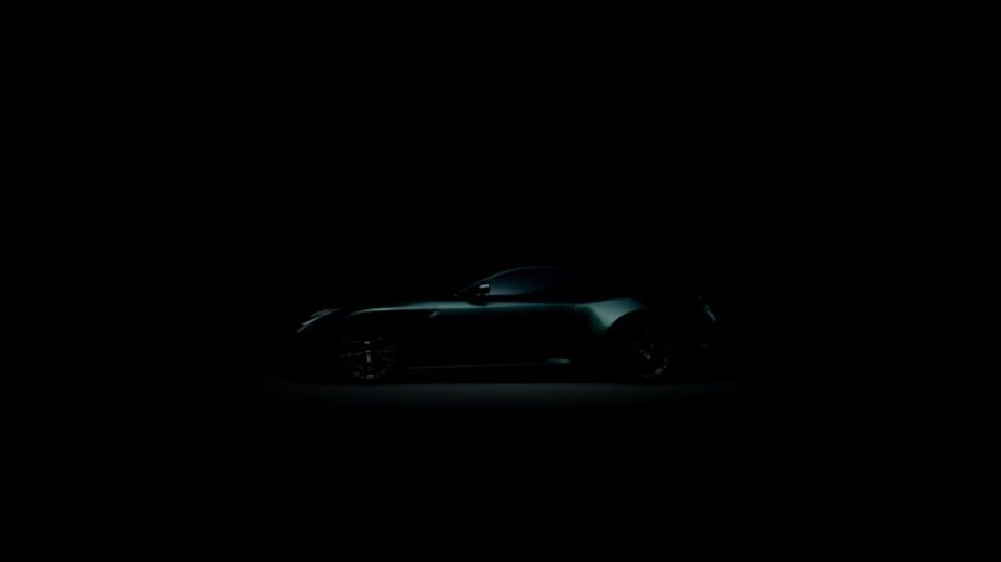 A teaser photo showing the next Aston Martin DB in profile