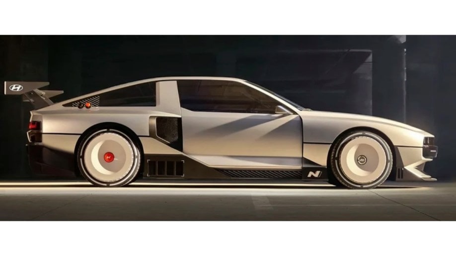 The Hyundai N Vision 74 Concept seen in profile