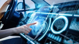 Futuristic instrument panel of vehicle