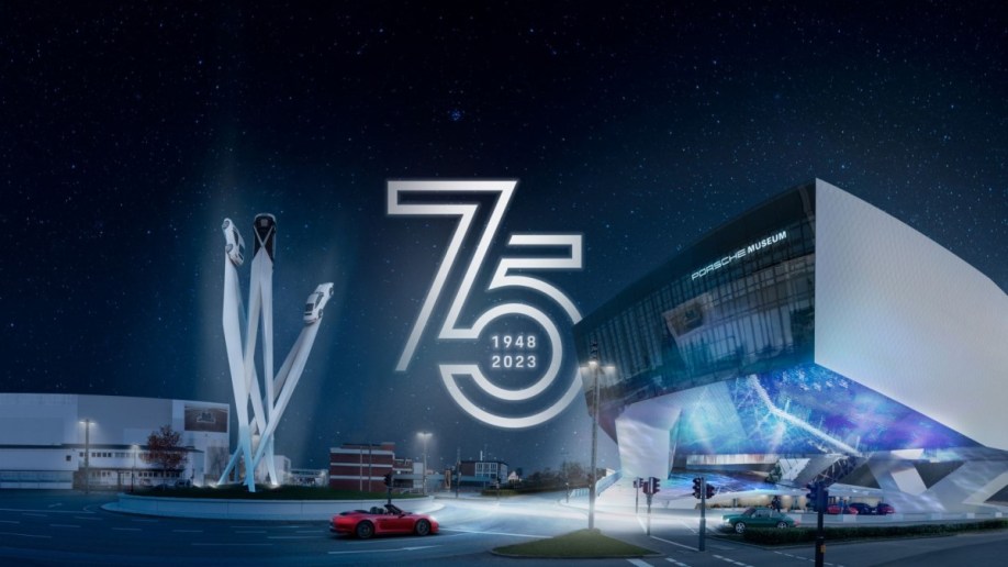 A teaser image Porsche released in anticipation of its 75th anniversary celebration
