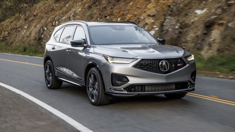 The Acura MDX Type S Advance seen from a front quarter angle