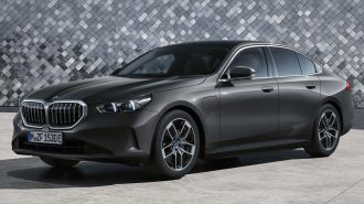 Front view of the 2024 BMW 5 Series luxury sedan