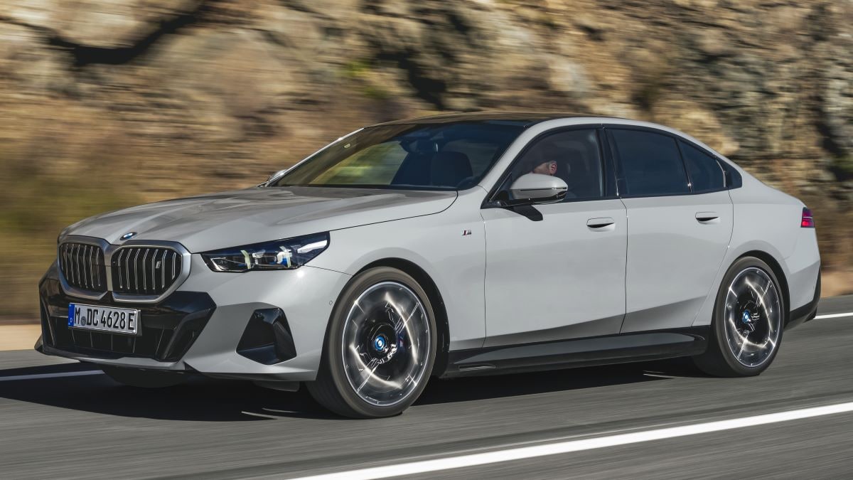 Front view of the 2024 BMW i5 electric luxury sedan