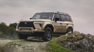 The 2024 Lexus GX Overtrail seen from a front quarter angle