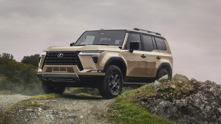 The 2024 Lexus GX Overtrail seen from a front quarter angle
