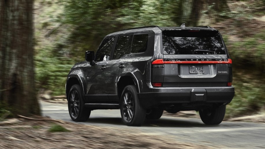 The 2024 Lexus GX seen from a rear quarter angle