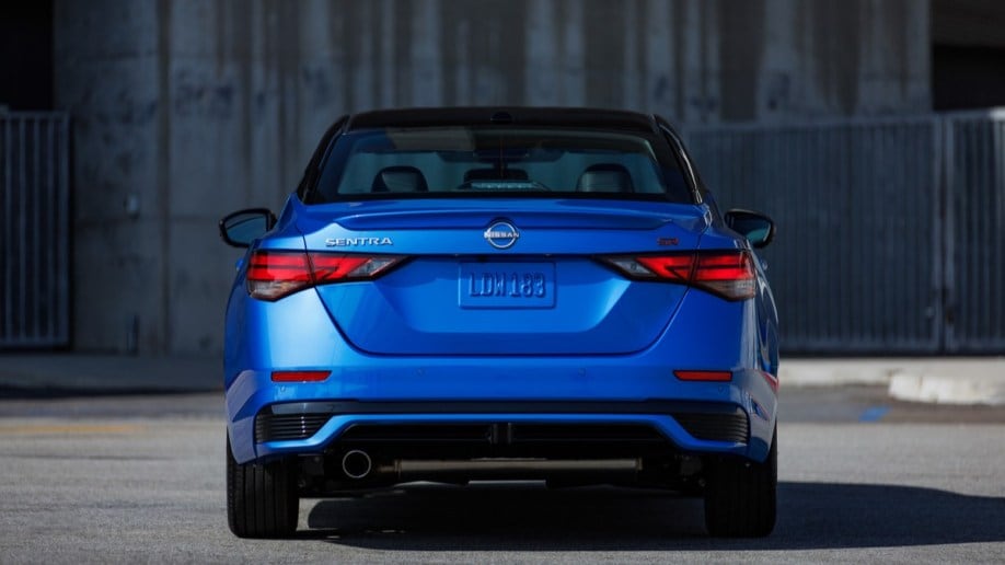 The 2024 Nissan Sentra from a rear angle