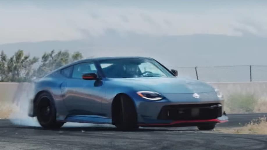 A screenshot from a teaser video showing the 2024 Nissan Z NISMO