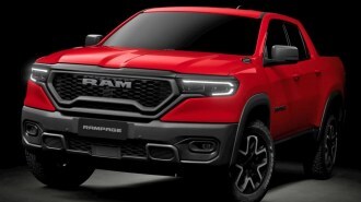 The 2024 Ram Rampage seen from a front quarter angle