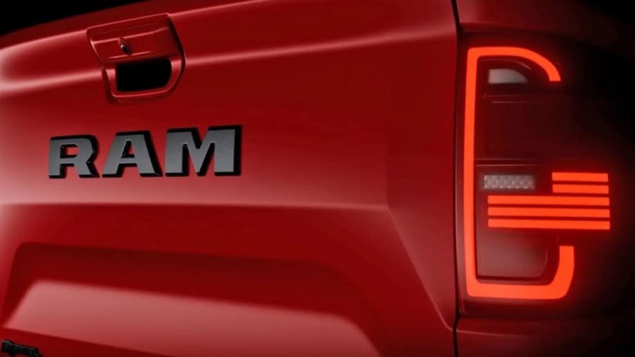 The American flag tail lights of the 2024 Ram Rampage