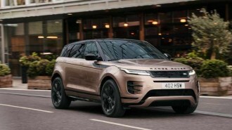 The 2024 Range Rover Evoque seen from a front quarter angle