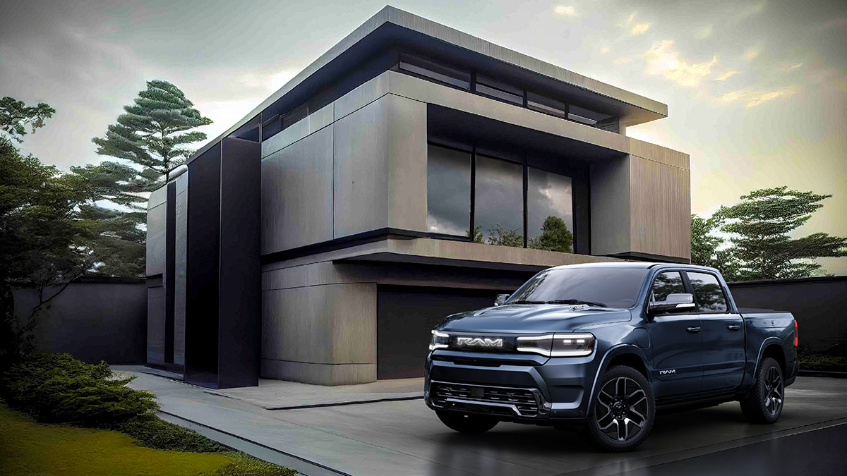 2025 Ram 1500 REV in blue.