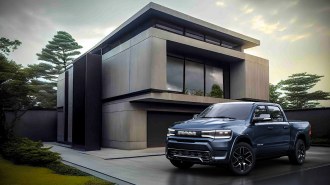 2025 Ram 1500 REV in blue.