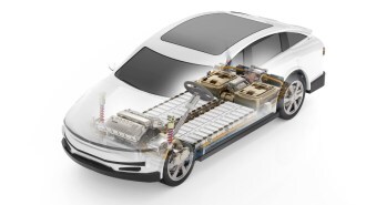 An electric car motor and battery pack.