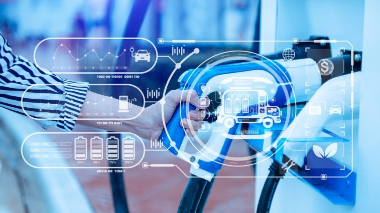 A person grasping an EV charging plug