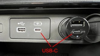 USB-C chargers in a car