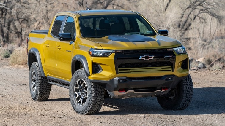 2023 Chevrolet Colorado ZR2 in yellow.