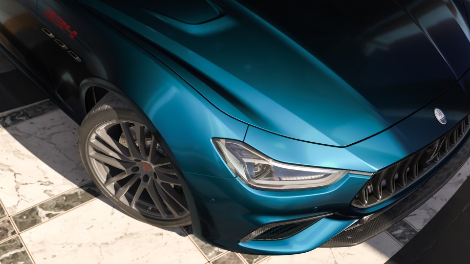 The Maserati Ghibli 334 Ultima seen from overhead