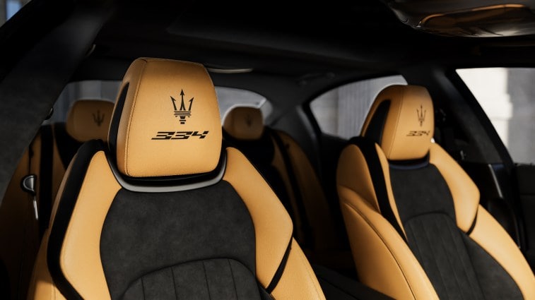 The interior of the Maserati Ghibli 334 Ultima