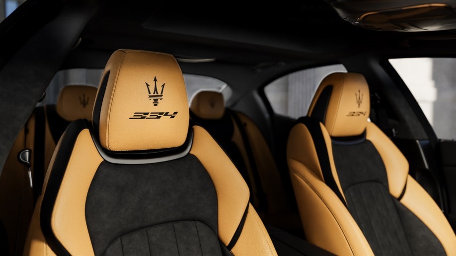 The interior of the Maserati Ghibli 334 Ultima