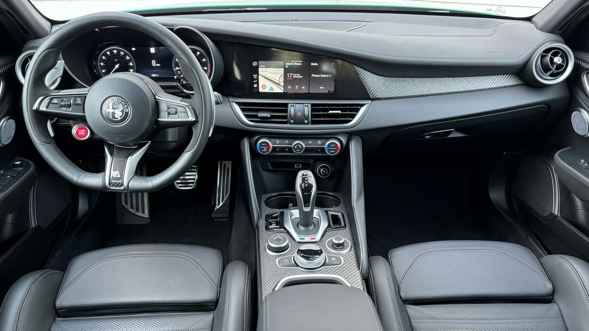 Interior of a 2024 Alfa Romeo Giulia Quadrifoglio