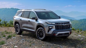 The 2024 Chevrolet Traverse seen from a front quarter angle