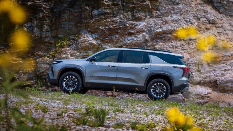 The 2024 Chevrolet Traverse seen in profile