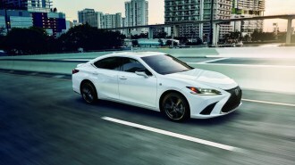The 2024 Lexus ES seen from a front quarter angle