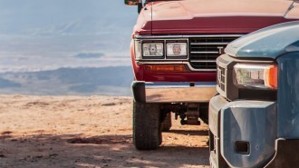 A teaser photo showing the nose of the 2024 Toyota Land Cruiser