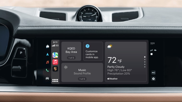 Apple CarPlay running on a Porsche's touchscreen