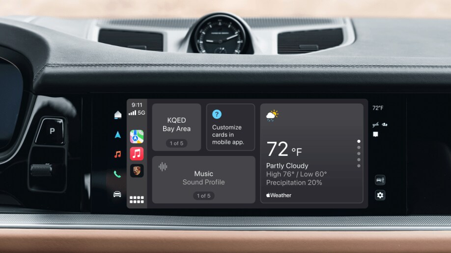 Apple CarPlay running on a Porsche's touchscreen