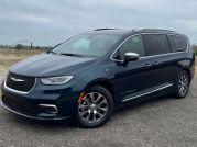 2023 Chrysler Pacifica PHEV Pinnacle on a gravel road.