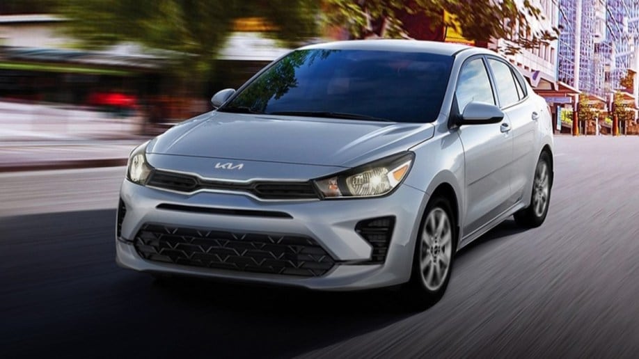 The 2023 Kia Rio seen from a front quarter angle