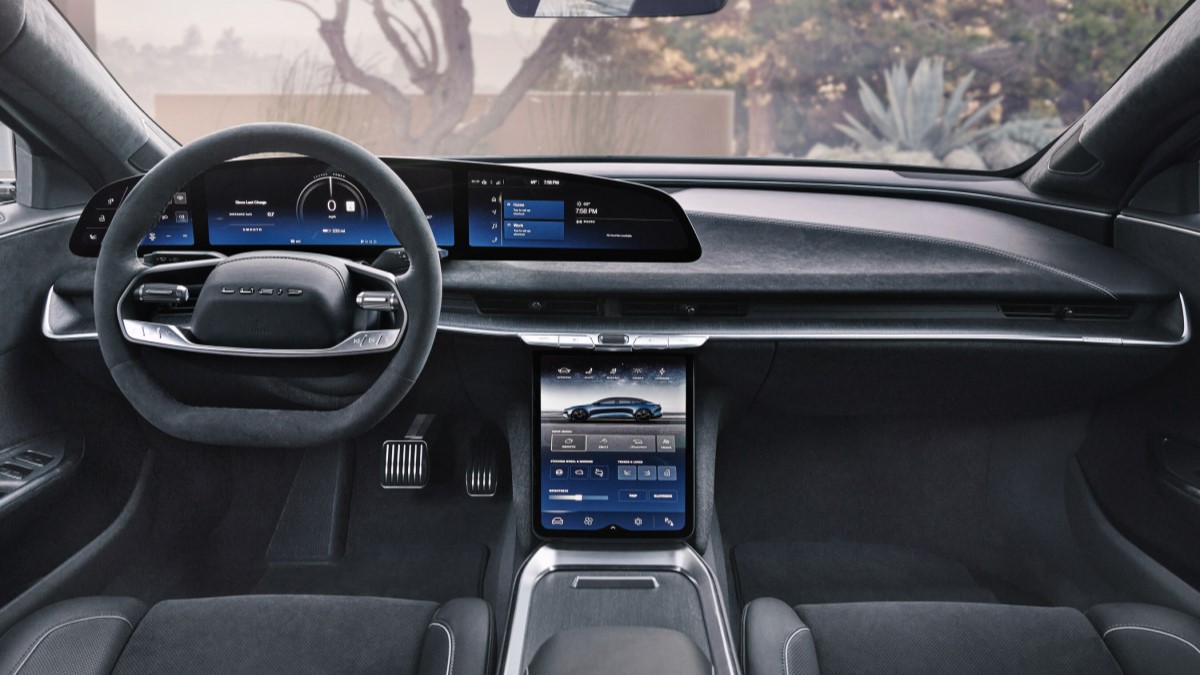 The interior of the Lucid Air Sapphire