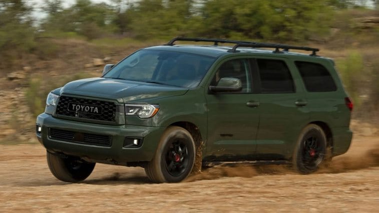 2023 Toyota Sequoia in green.