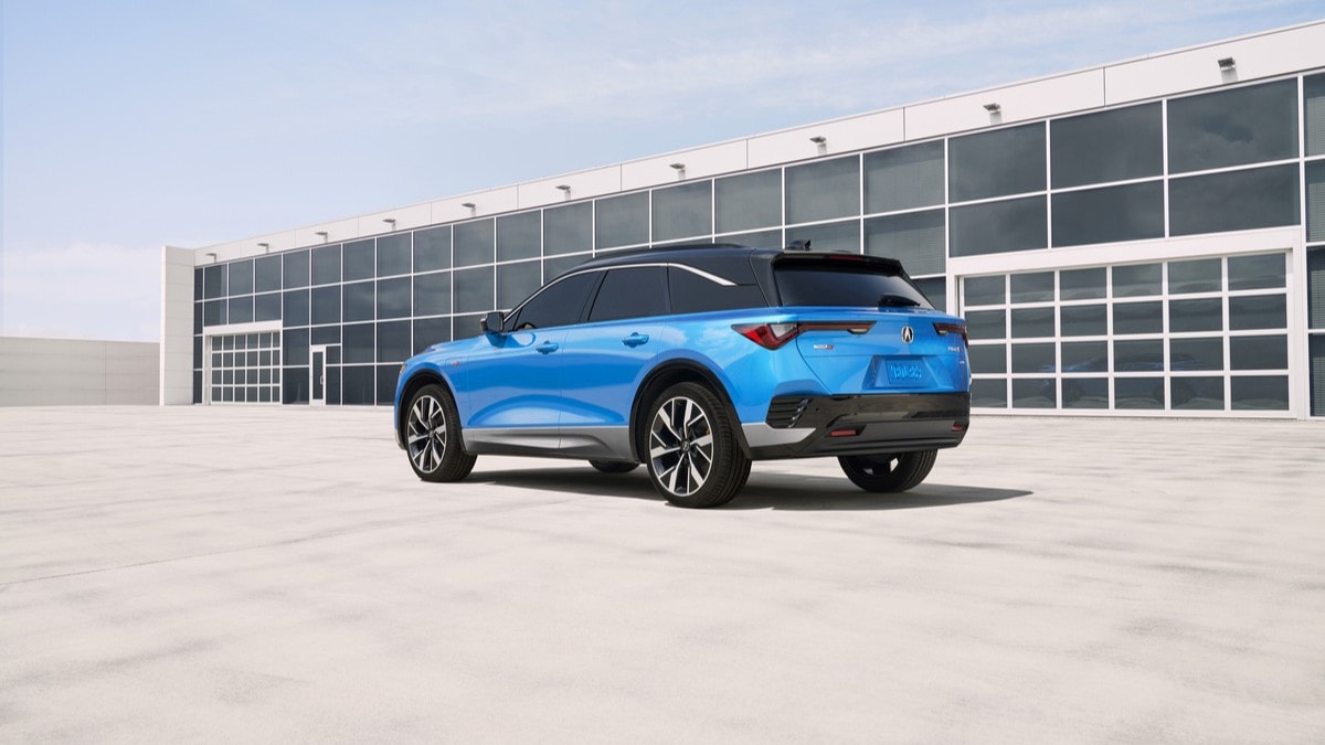 The 2024 Acura ZDX seen from a rear quarter angle