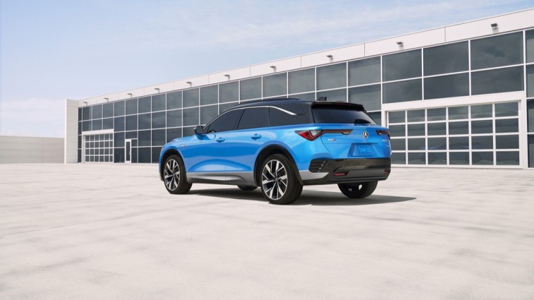 The 2024 Acura ZDX seen from a rear quarter angle