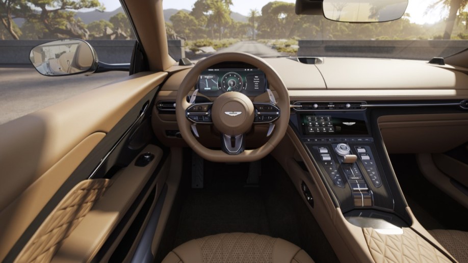 The interior of the Aston Martin DB12 Volante