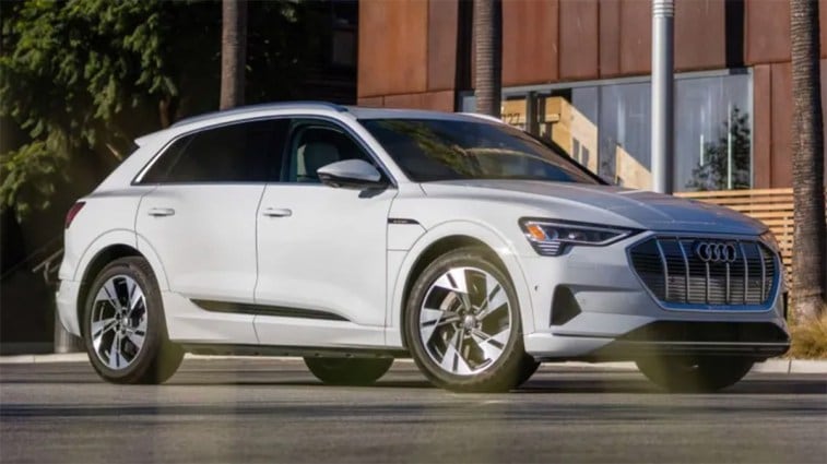 2024 Audi Q8 e-tron in white.