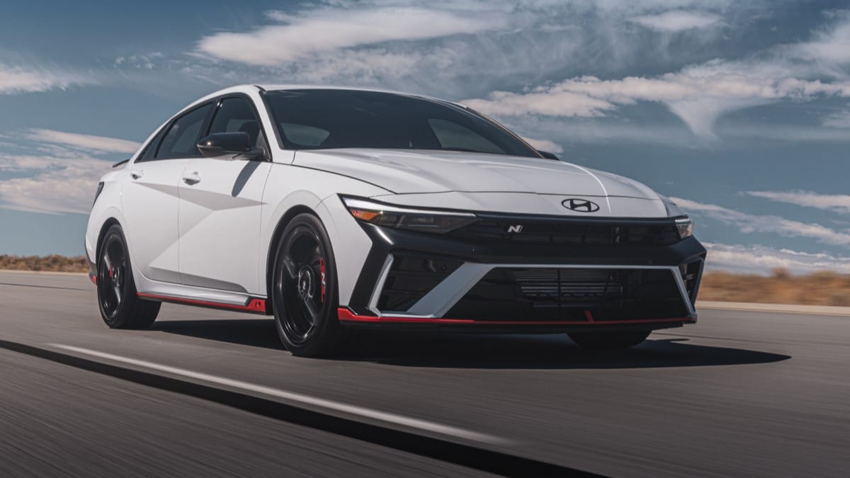 The 2024 Hyundai Elantra N seen from a front quarter angle