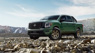 The 2024 Nissan Titan seen from a front quarter angle