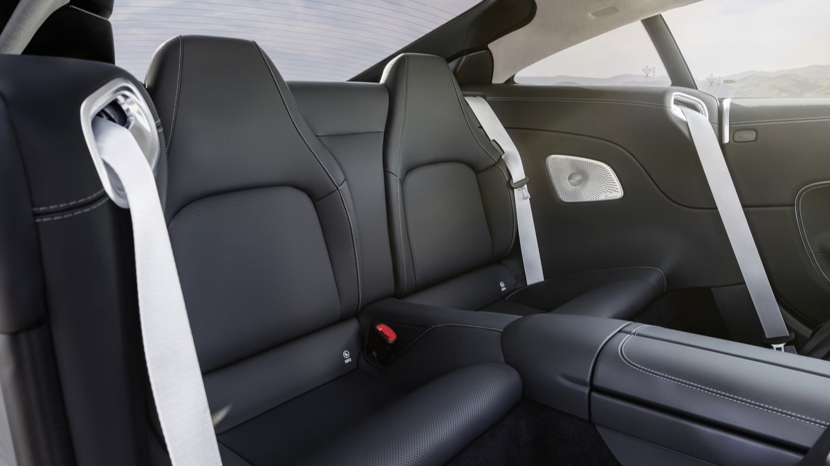 The rear seats of the 2025 Mercedes-AMG GT Coupe